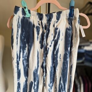 Juicy Couture Navy and Cream Tie-Dye Joggers